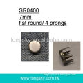 (#SR0400/7mm) round metal prong stud for men leather jacket